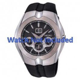 Bracelet de montre Seiko 7D46-0AA0 / SNP011P1 / 4KT4JB Cuir Noir 16mm